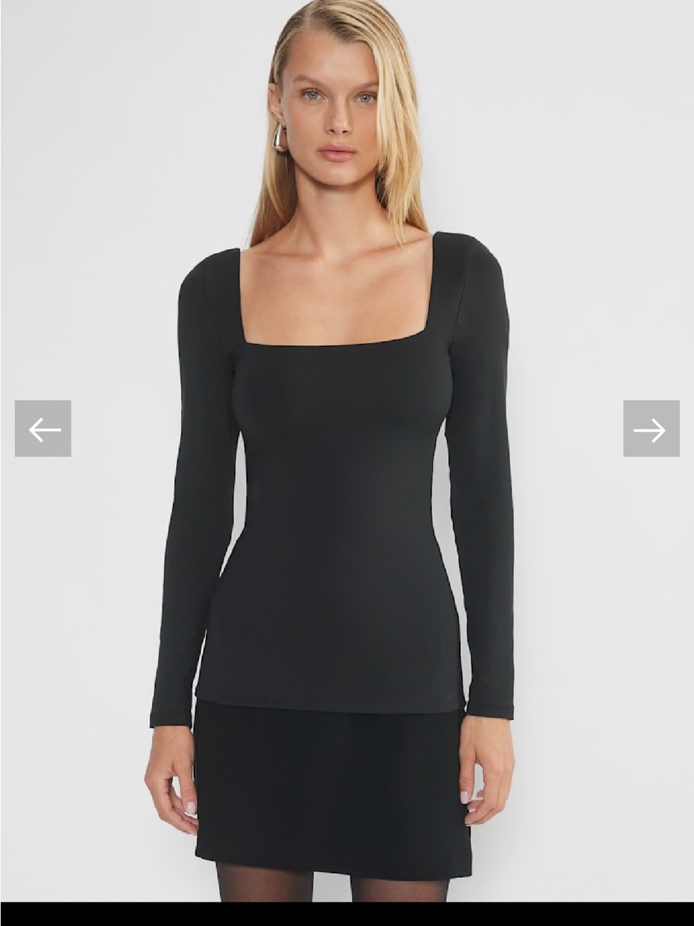 Aritzia Black Square Neck Long Sleeve Top. Never worn